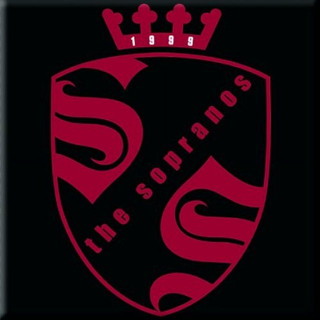 The Sopranos - Imán de Nevera Diseño Escudo (Negro, Rojo)