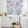 thumbnail image 3 of Gray Marble Kitchen Curtains Valances and Tiers Set of 3 Fluid Art Abstract Modern Tier Curtains and Valance with Rod Pocket for Small Windows, 27.5"x24", 3 of 9