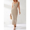 thumbnail image 3 of Women Backless Hollow Out Long Dress Sexy Tube Top Maxi Dress Bodycon Spaghetti Strap Cocktail Party Midi Dress, 3 of 6