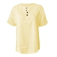 thumbnail image 4 of LIIPEE Womens Casual T Shirts Summer Henley Neck Short Sleeve Solid Color T Shirt Ladies Comfortable Everyday Basic Tees,M, 4 of 5