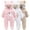 Khaki 1, variant on Newborn Bear Warmer Snowsuit Cotton Fleece Hooded Romper Jumpsuit for Baby Girls Boys