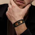 thumbnail image 5 of Jewmon Tiger Eye Black Leather Bracelet for Men Stainless Steel Courage Stress Relief Protection Bracelet, 5 of 8