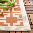 thumbnail image 4 of SAFAVIEH Courtyard Thurstan Geometric Indoor/Outdoor Area Rug, 5'3" x 7'7", Terracotta/Beige, 4 of 8
