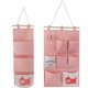 thumbnail image 1 of Bolsa de almacenamiento de pared, 2 estilos, organizador de tela de lino con bolsillos pequeños para el hogar y la oficina, color rosa, 1 of 5