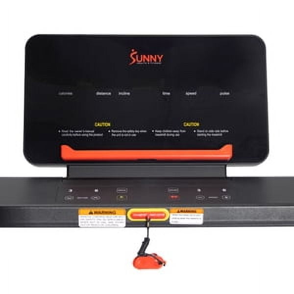 Sunny Health & Fitness Interactive Slim Folding Treadmill, Auto Incline & Free SunnyFit® App Membership– T722022
