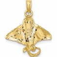 thumbnail image 4 of 10K Yellow Gold Textured Spotted Eagle Ray Charm Made In United States 10k7487, 4 of 5