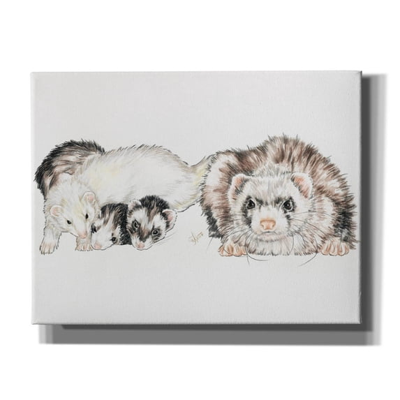 Epic Graffiti 'Family Of Ferrets' by Barbara Keith, Canvas Wall Art, 34"x26"