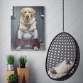 thumbnail image 2 of Yellow Labrador Retriever On Phone On Toilet Funny Bathroom Dog Canvas Wall Art Print, 2 of 4