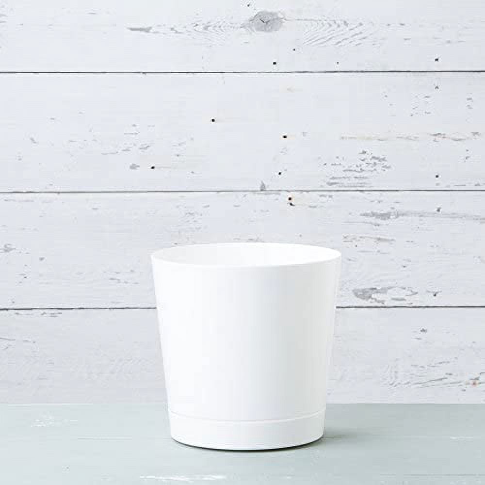 Root & Vessel Majestic Full Depth Cylinder Planter, White, 12"