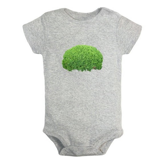 Nature Bushes Pattern Rompers For Babies, Newborn Baby Unisex Bodysuits, Infant Jumpsuits, Toddler 0-24 Months Kids One-Piece Oufits (Gray, 0-6 Months)