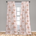 thumbnail image 2 of Springtime Window Curtains, Romantic Inspired Cottagecore Floral Design on Lattice Pattern Art, Lightweight Decor 2-Panel Set with Rod Pocket, Pair of - 28"x63", Pale Pink Pale Salmon, by Ambesonne, 2 of 3