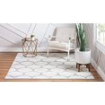 thumbnail image 3 of Unique Loom 3151564 7 ft. 10 in. x 7 ft. 10 in. Rounded Trellis Frieze Square Rug, Ivory, 3 of 5