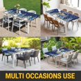 thumbnail image 5 of Navy Blue Christmas Table Cloths for 6 Foot Rectangle Tables, Snowman Xmas Snowflake Gifts Winter Patio Waterproof Elastic Fitted Tablecloths, Washable Rectangular Table Cover for Camping, 5 of 8
