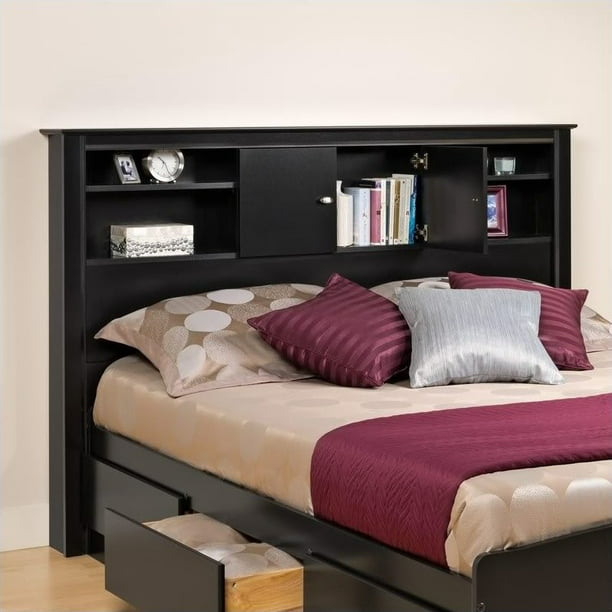 Kingfisher Lane Full Queen Bookcase, King Size Bed Frame With Bookcase Headboard