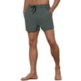 thumbnail image 4 of Unique Bargains Men's Vacation Solid Color Drawstring Elastic Waist Swim Short Grey 28, 4 of 5