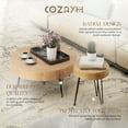 thumbnail image 2 of COZAYH 2 Piece Round Coffee Tables, Wooden Living Room Furniture, Ring Pattern, 2 of 11
