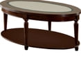 thumbnail image 4 of 19"h Coffee Table In Dark Cherry With Open Bottom Shelf And Wood 48"l X 28"w Finish Turned Legs, 4 of 5