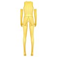 thumbnail image 3 of Body transparente de cuerpo entero con guantes extraíbles, mono brillante sin mangas con entrepierna abierta, lencería, ropa de dormir para discoteca, 3 of 5