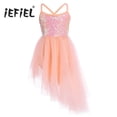 thumbnail image 2 of Niñas sin mangas lentejuelas bailarina tul elegante Ballet danza gimnasia leotardo disfraz niñas vestido danza actuación Ropa de baile, 2 of 5