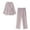 Pink, variant on Chbgutlmr Cotton Linen Sets for Women V Neck Long Sleeve Tops Pants Set 2 Piece Loungewear Casual Outfits