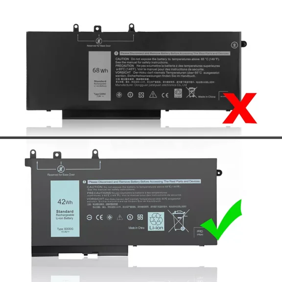 3DDDG 11.4V 42Wh Battery For Dell Latitude E5280 E5480 E5591 03VC9Y Series
