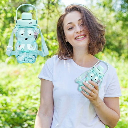 

Reusable Straws Cute Bear Water Cup Summer High Beauty Student Creative Large Capacity Children s Water Bottle Plastic Cup With Straw Christmas Decorations Outdoor