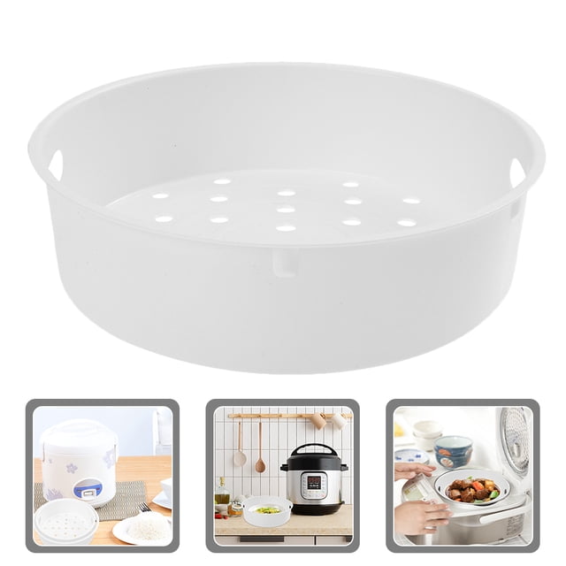 WASHWEPE Plastic Steam Plate Rice Cooker Basket 2pcs Easy to Clean for Buns and Vegetables