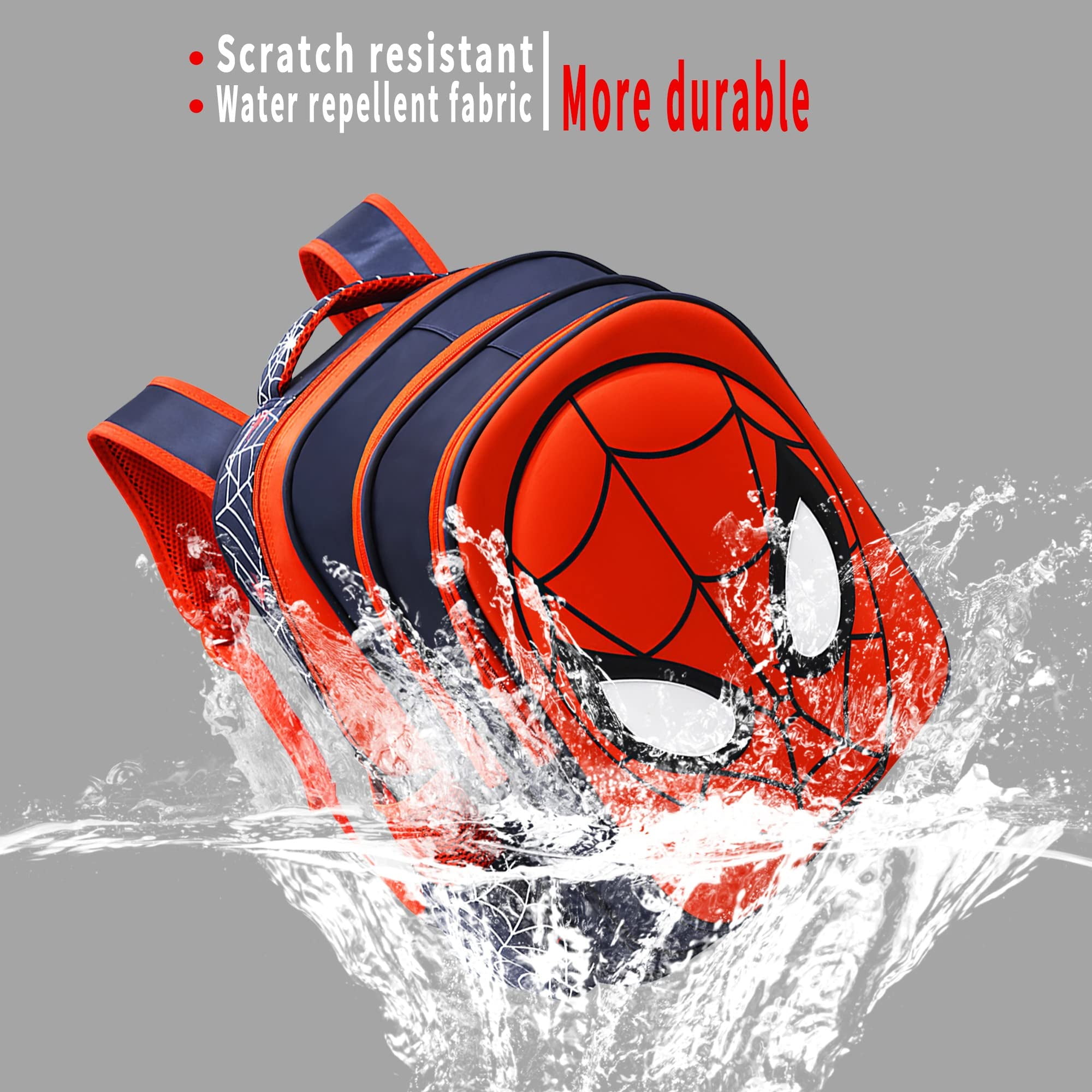 Cartoon Anime Backpack 3D Waterproof Travel Backpacks Daypack for Hiking Camping Large Capacity Backpack,Red Navy - Medium
