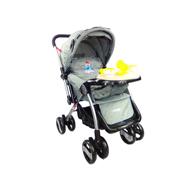 Carriola Reversible Angelin Baby IS555J con juguetero y mosquitero Gris