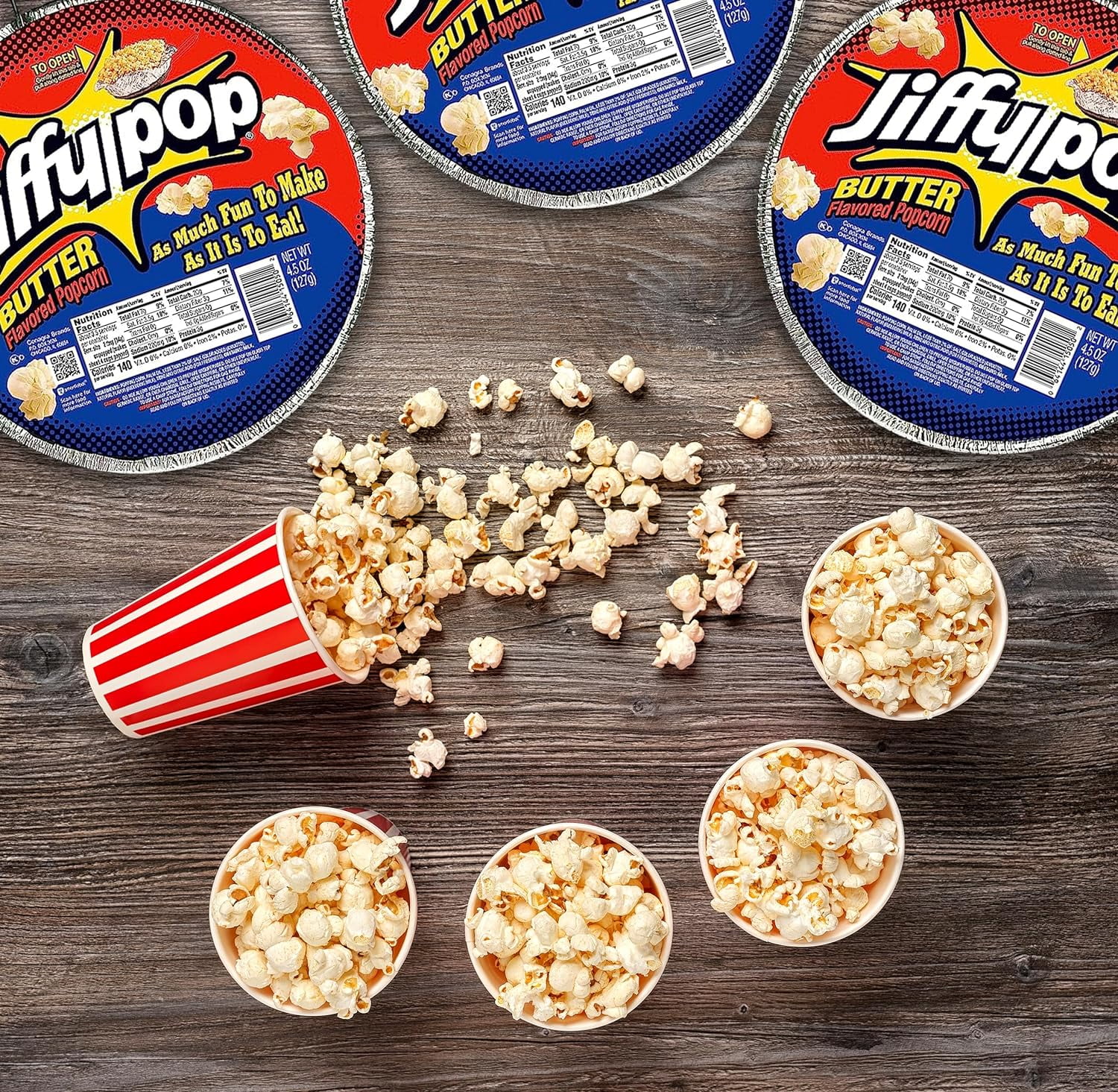 (4 Pack) Jiffy Pop Butter Flavored Popcorn, 4.5 Oz.