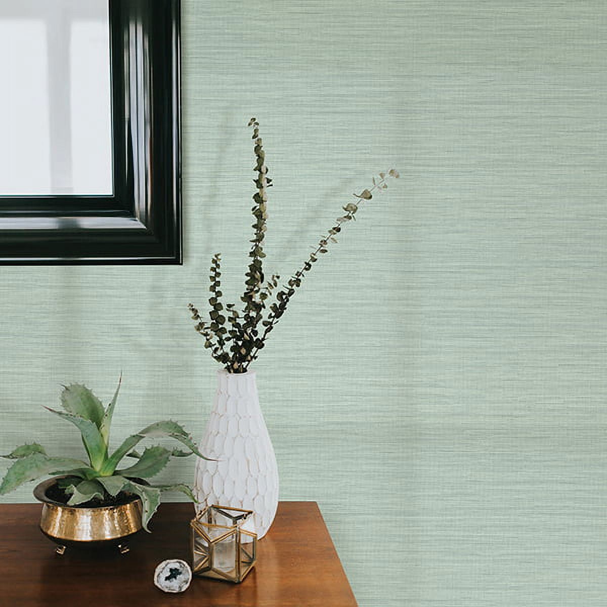 Warner Textures Giana Turquoise Horizontal Silk Wallpaper, 27-in by 27-ft, 60.8 sq. ft
