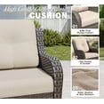 thumbnail image 3 of Joyside 3 PCS Patio Furniture Set with Side Table, 2 Wicker Chairs with High Back, Deep Seating, Wide Armrest, Thick Cushions for Deck Porch, Beige, 3 of 8