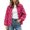 Hot Pink, variant on Tqcoqu Women's Polka Dot Zip Up Jacket, Lapel Collar Bubble Sleeve Loose Lightweight Windbreaker Casual Outerwear,Women's,Size M-XXXL