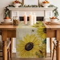 thumbnail image 2 of Table Runner 60 Inches Long for Kitchen Dining, Sunflowers Dresser Scarf Farmhouse, Dining Table Decorations for Wedding/Parties, Retro Spring Botanical Blossom Flowers Bees 13 x 60 In, 2 of 8