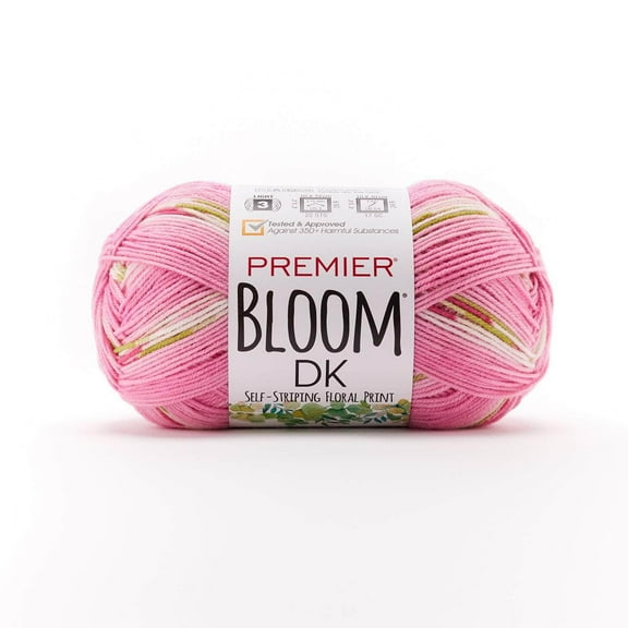 Premier Yarns Bloom DK Weight Yarn, Self-Patterning Yarn for Crocheting and Knitting, Peony