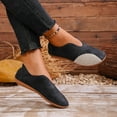 thumbnail image 4 of Women's Breathable Flat Shoes Comfortable Slip On Dress Shoes Fashion Color Blocking Low Cut Casual Shoes Black Size 7.5, 4 of 7