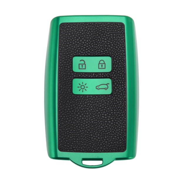 Funda de llave de coche de silicona TPU verde única para Renault Grand Scenic Megane Clio Espace Kadjar Captur Arkana Austral Zoe - Funda de control remoto de 4 botones