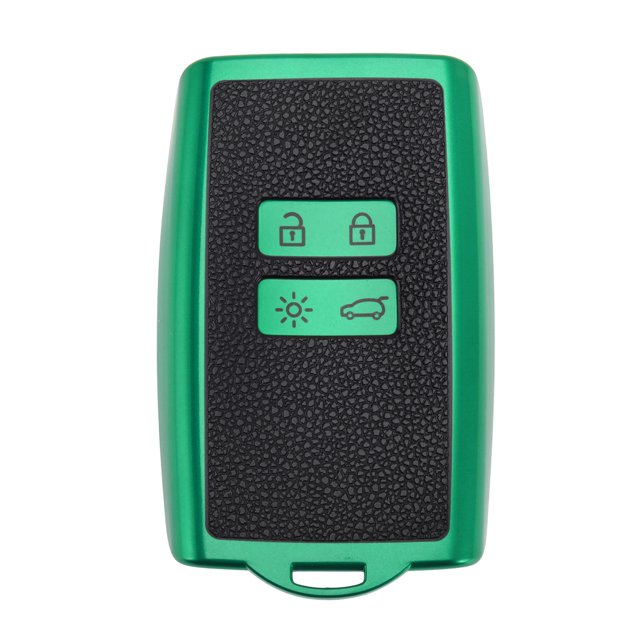 Funda de llave de coche de silicona TPU verde única para Renault Grand Scenic Megane Clio Espace Kadjar Captur Arkana Austral Zoe - Funda de control remoto de 4 botones
