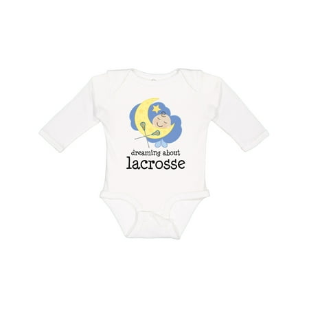 

Inktastic Lacrosse Baby Dream About Gift Baby Boy or Baby Girl Long Sleeve Bodysuit