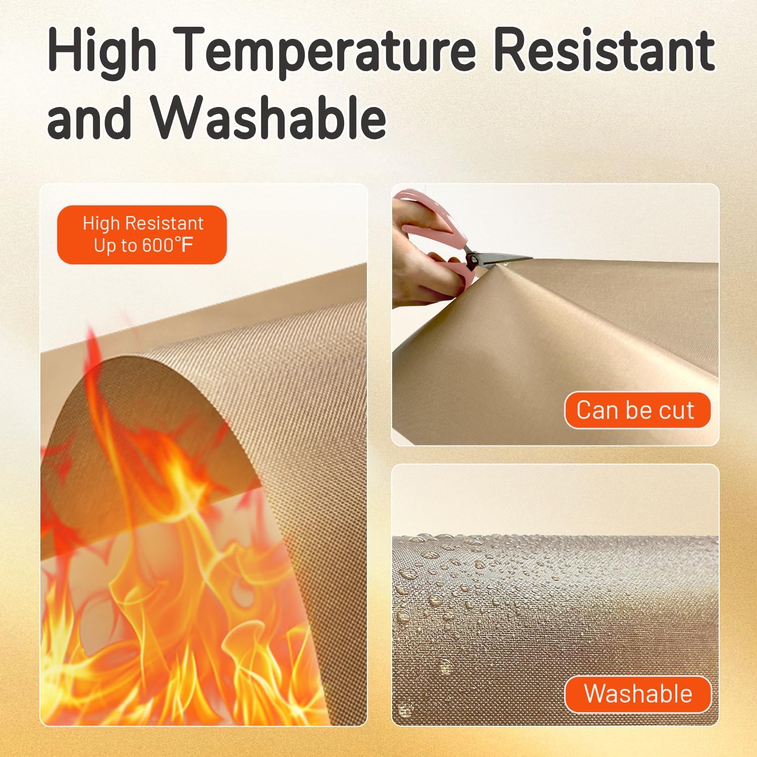 3 PTFE Teflon Sheets Size XL16 x 24" for Heat Transfer Paper and Sublimation Paper and 6 Magnets for Holding Heat Press Reusable Heat Resistant Non stick