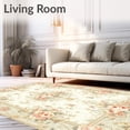 thumbnail image 2 of ODIKA 8'x10' Machine Washable Non-Slip Area Rug, Vintage Inspired Beige with Floral Accents High Traffic Rug, Beige, 46972, 2 of 5