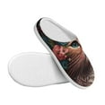 thumbnail image 3 of Fotbe Flower Crown Cat Pattern Women's Fuzzy Curly Fur Memory Foam Loafer Slippers Indoor Outdoor Slippers Winter Home Shoes-40/41, 3 of 7