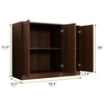 thumbnail image 3 of Buffet Cabine with 3 Door, Kitchen Storage Cabinet with Adjustable Shelf, Coffee Bar Accent Cabinets for Living Room, Entryway, Walnut, 3 of 9