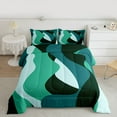 thumbnail image 2 of jejeloiu Abstract Geometric Line Twin Comforter Sets,Green Stripes Bedding Set For Men Women Reversible 2 Pieces, 2 of 8