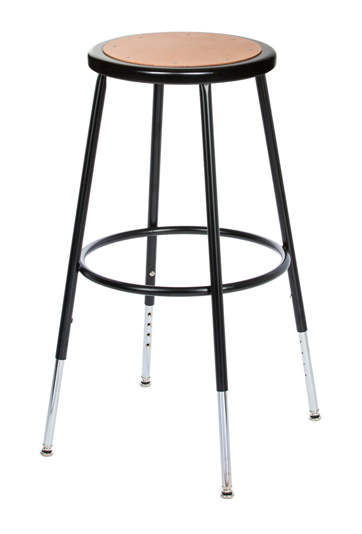 Hampden Furnishings Flynn Collection 25"-33" Adjustable, Masonite/Steel Stool, Black, 2 PK