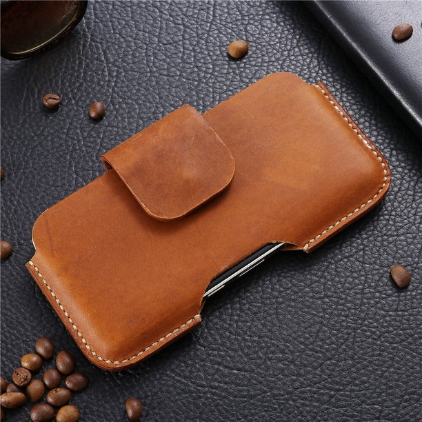 Bolsa de teléfono para Samsung Galaxy S22 Ultra, funda con Clip para cinturón, de cuero genuino, con tapa Fivean unisex