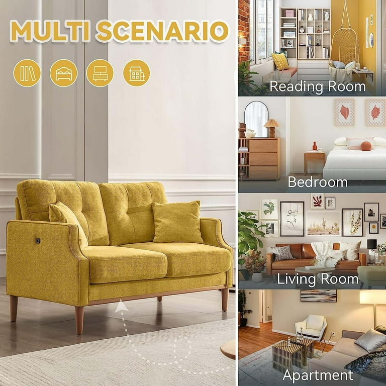 Free Shipping! DEALTOPS Small Couch with 2 Pillows, 57 Free Shipping! DEALTOPS Small Couch with 2 Pillows, 57