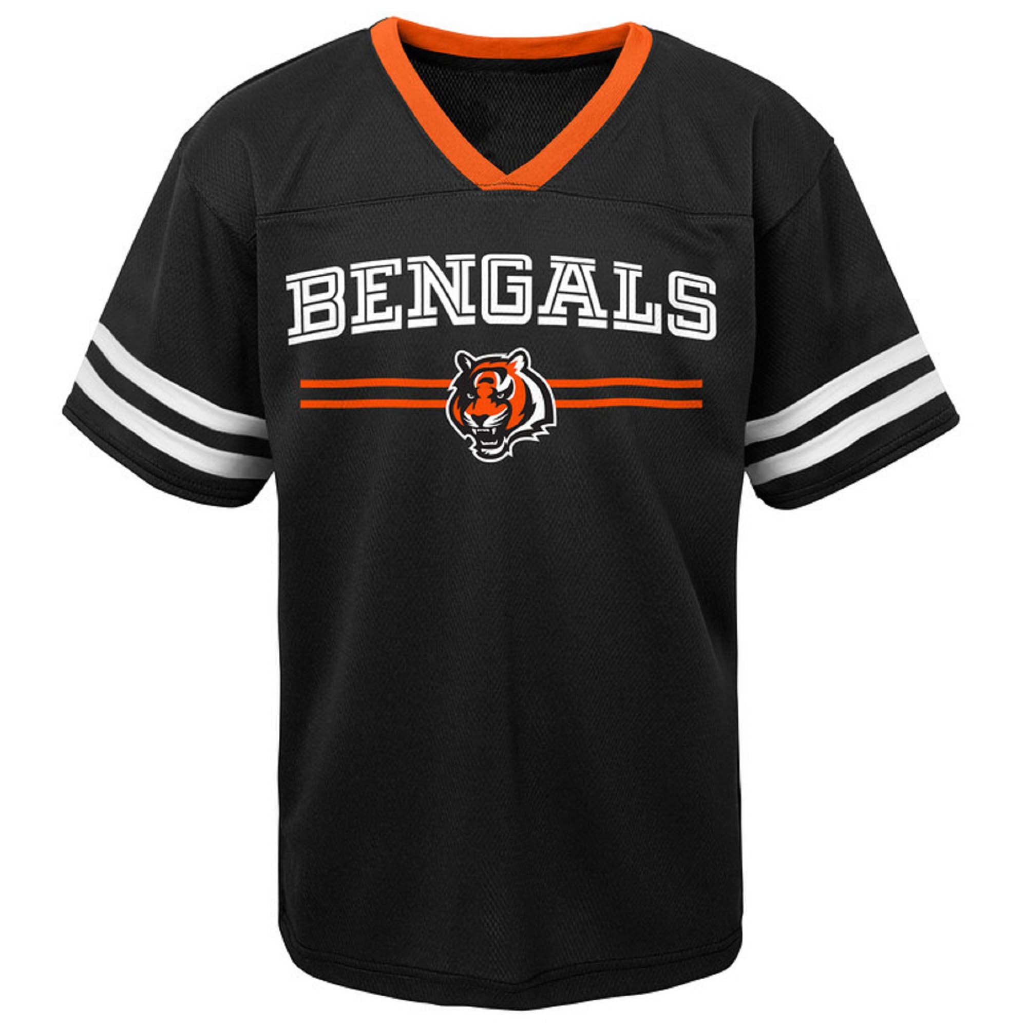 Toddler Black Cincinnati Bengals Mesh Jersey V-Neck T-Shirt - Walmart.com