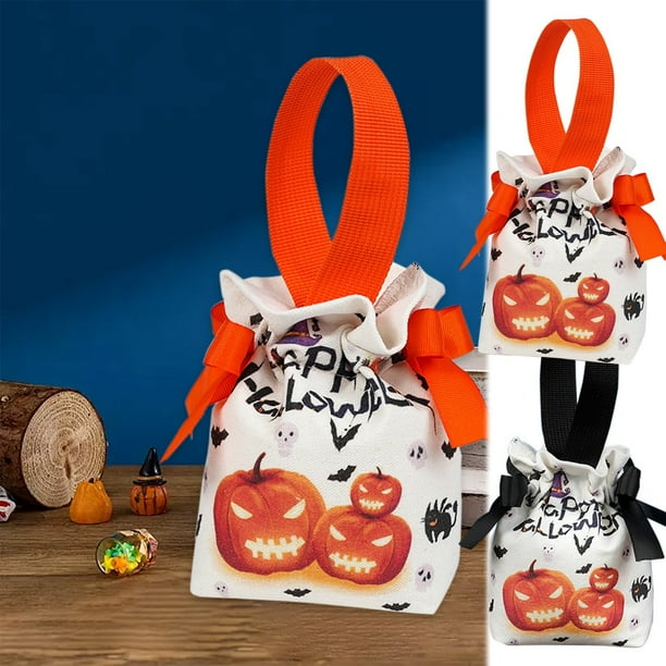 Bolsas de Halloween o Dulces Bolsas de Mano de Halloween Bolsas Reutilizables de Tela No Tejida Bolsas de Dulces de Halloween Suministros para Fiestas de Halloween o Embalaje de Regalo de Dulces