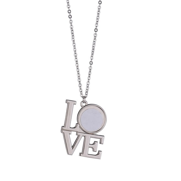 Jesscasday Sublimation Blank Necklaces Love Heart Pendant Necklace Personalized Photo Blank Pendants Charm Necklace Jewelry Gift